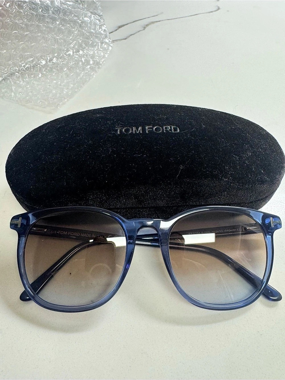 Tom Ford TF5754-B 090 Blue Optical Glasses with Case